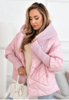 Geacă oversize z kapturem Sancha jasnoróżowa
