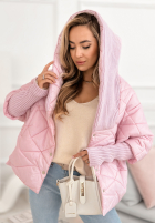 Geacă oversize z kapturem Sancha jasnoróżowa