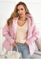 Geacă oversize z kapturem Sancha jasnoróżowa