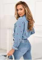 Cămașă z serduszkami Holding My Heart albastră