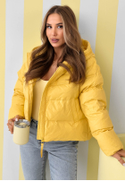 Pikowana Geacă z kapturem Must Believe galben