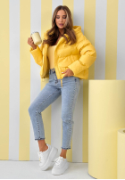 Pikowana Geacă z kapturem Must Believe galben