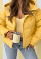 Pikowana Geacă z kapturem Must Believe galben