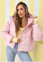 Pikowana Geacă z kapturem Must Believe roz pudră