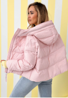 Pikowana Geacă z kapturem Must Believe roz pudră