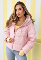 Pikowana Geacă z kapturem Must Believe roz pudră