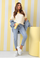 Miękki Pulover w cytrynki Lemon Touch ecru