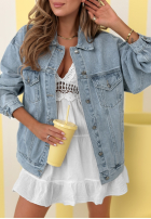 Scurtă Geacă din denim Never Again albastră