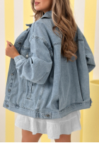 Scurtă Geacă din denim Never Again albastră