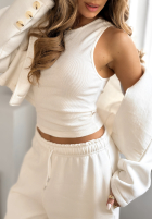 Compleu de trening Hanorac, Pantaloni i Top  3in1 Almost There camel