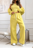 Compleu de trening Hanorac, Pantaloni i Top  3in1 Almost There camel