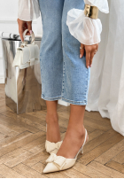 Sandale na szpilce z kokardką New Season bej