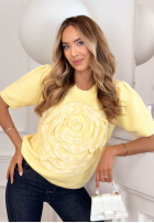 Pulover z kwiatem na krótki mânecă Breeze Of Nature roz