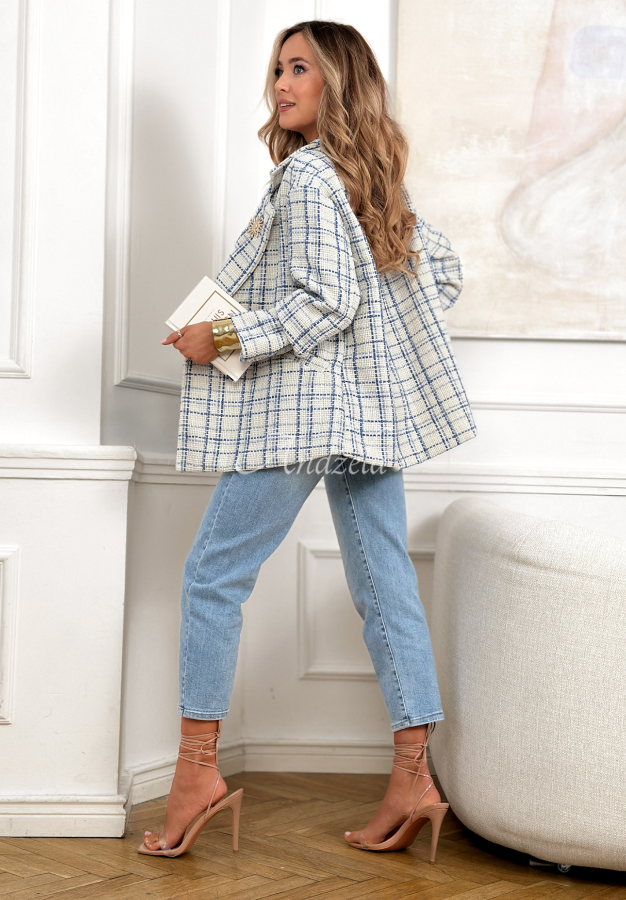 Sacou din tweed în carouri Alive Again