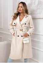 Długi Palton  z paskiem Changing Of Seasons bej