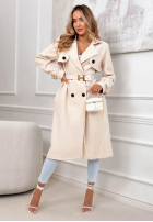 Długi Palton  z paskiem Changing Of Seasons bej