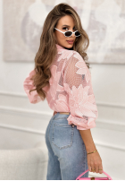 Koronkowa Cămașă Subtle And Flowery roz pudră