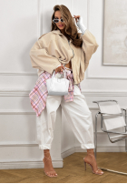 Zamszowa Geacă bomberka oversize Early Season bej