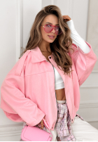 Zamszowa Geacă bomberka oversize Early Season roz