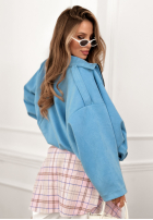 Zamszowa Geacă bomberka oversize Early Season albastru azuriu