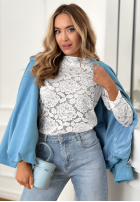 Koronkowa Bluză longsleeve Delicate Touch albă