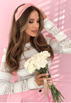 Bentiță na głowę z wiązaniem Clean Look roz pudră