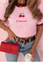 Pulover z haftowanymi wisienkami Cherry Pamour roz