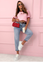 Pantaloni din denim mom fit Where To Now albastre