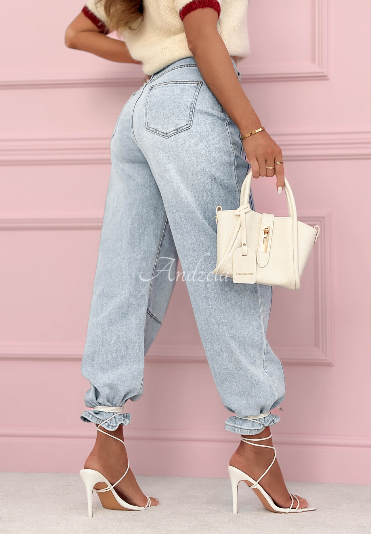 Blugi banana cu cusături decorative As You Like