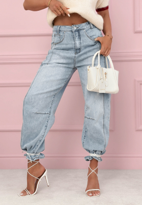 Blugi banana cu cusături decorative As You Like