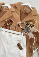 Pantaloni din denim balloon Wait For Me jasnobeżowe