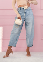 Pantaloni din denim banana Adds New Life albastru deschis