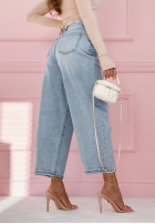 Pantaloni din denim banana Adds New Life albastru deschis