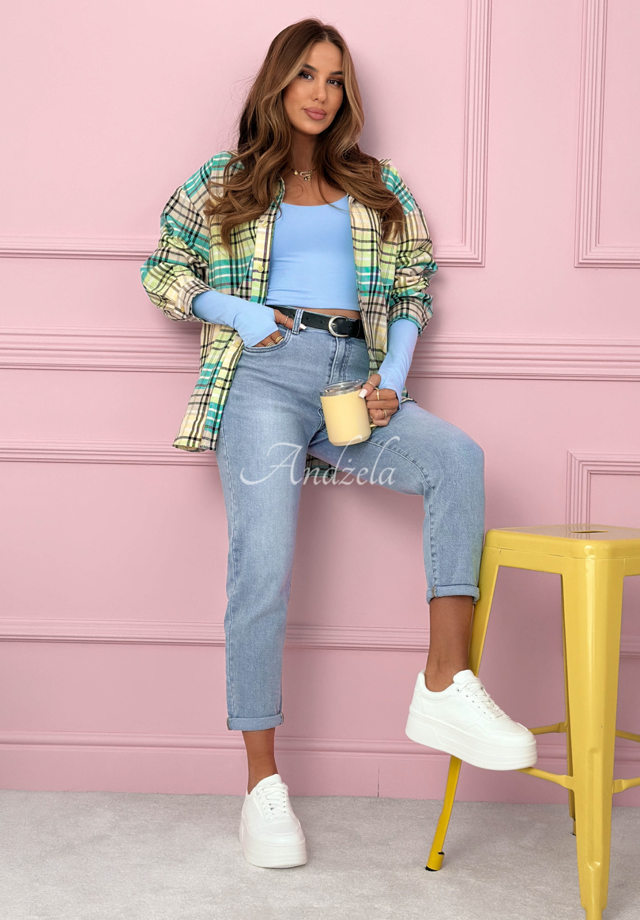 Blugi mom fit Prime Look