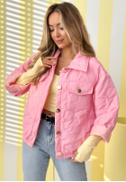 Scurtă pikowana Geacă Spring Sings roz