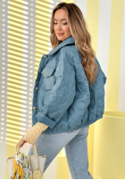 Scurtă pikowana Geacă Spring Sings albastru azuriu