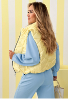 Scurtă pikowana Vestă Spring Cloud ecru