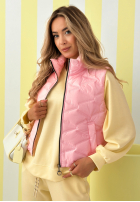 Scurtă pikowana Vestă Spring Cloud ecru