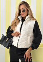 Scurtă pikowana Vestă Spring Cloud ecru