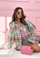 Cămașă w kratę Sunny Afternoon albastru azuriu