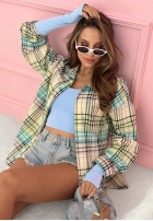 Cămașă w kratę Sunny Afternoon galben