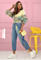 Pantaloni din denim banana Just Passing Through albastru deschis