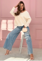 Bawełniana Bluză z koronką Softness And Lace ecru