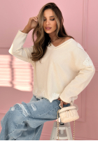 Bawełniana Bluză z koronką Softness And Lace ecru