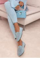 zamszowe mokasyny Smile Of Light albastru azuriu