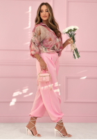 Kwiecista Cămașă z wiązaniem Blooming Touch albastră