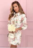 din denim Rochie mini w kwiaty No Occasion Bouquet ecru