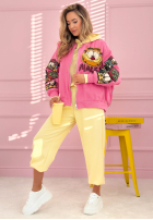 Geacă bomberka z nadrukami The Red Cat roz