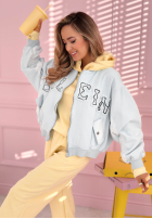 Geacă bomberka z naszywkami The Rabbit Lady albastru azuriu