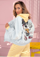 Geacă bomberka z naszywkami The Rabbit Lady albastru azuriu